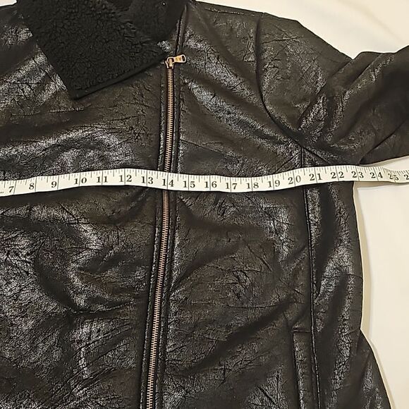 Ralph Lauren Woman’s  Faux Leather Sherpa Bomber Jacket XL - Picture 4 of 9